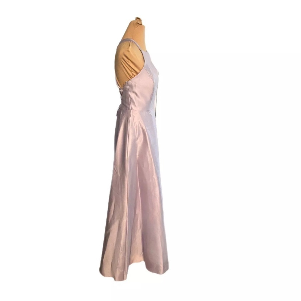 ALFRED SUNG Halter Neck Satin Dress D763 Moondance Crisscross Gown Sz 8 NWT 220 - Picture 7 of 13